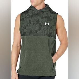 Men's Under Armour Threadborne Camouflage Sleeveless Hoodie Army XL